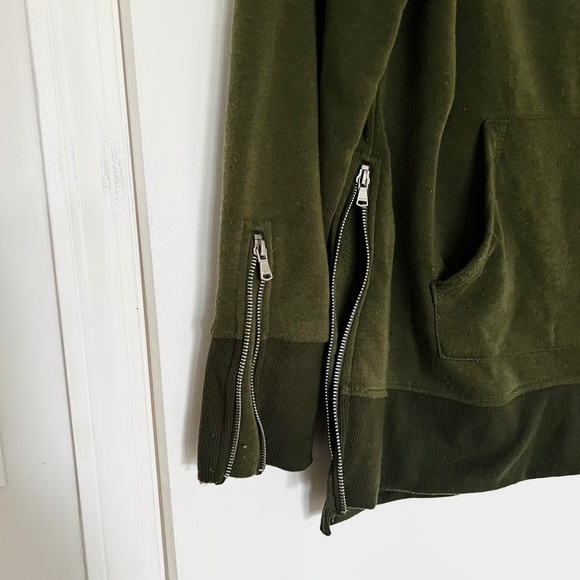 Rare Unisex Olive Green Red Fox Size XL Chunky Zippered Streetwear Hoodie - Picture 3 of 5